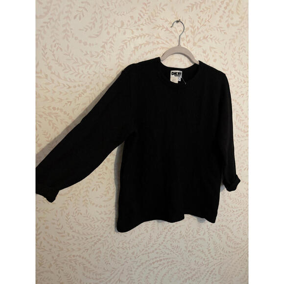 Vintage DKNY Jeans Black 100% Wool Sweater Size P - Picture 2 of 6